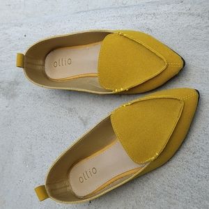 Ollio Women's Shoe Light Comfort Pointed Toe Moccasin - Faux Suede Ballet Flats